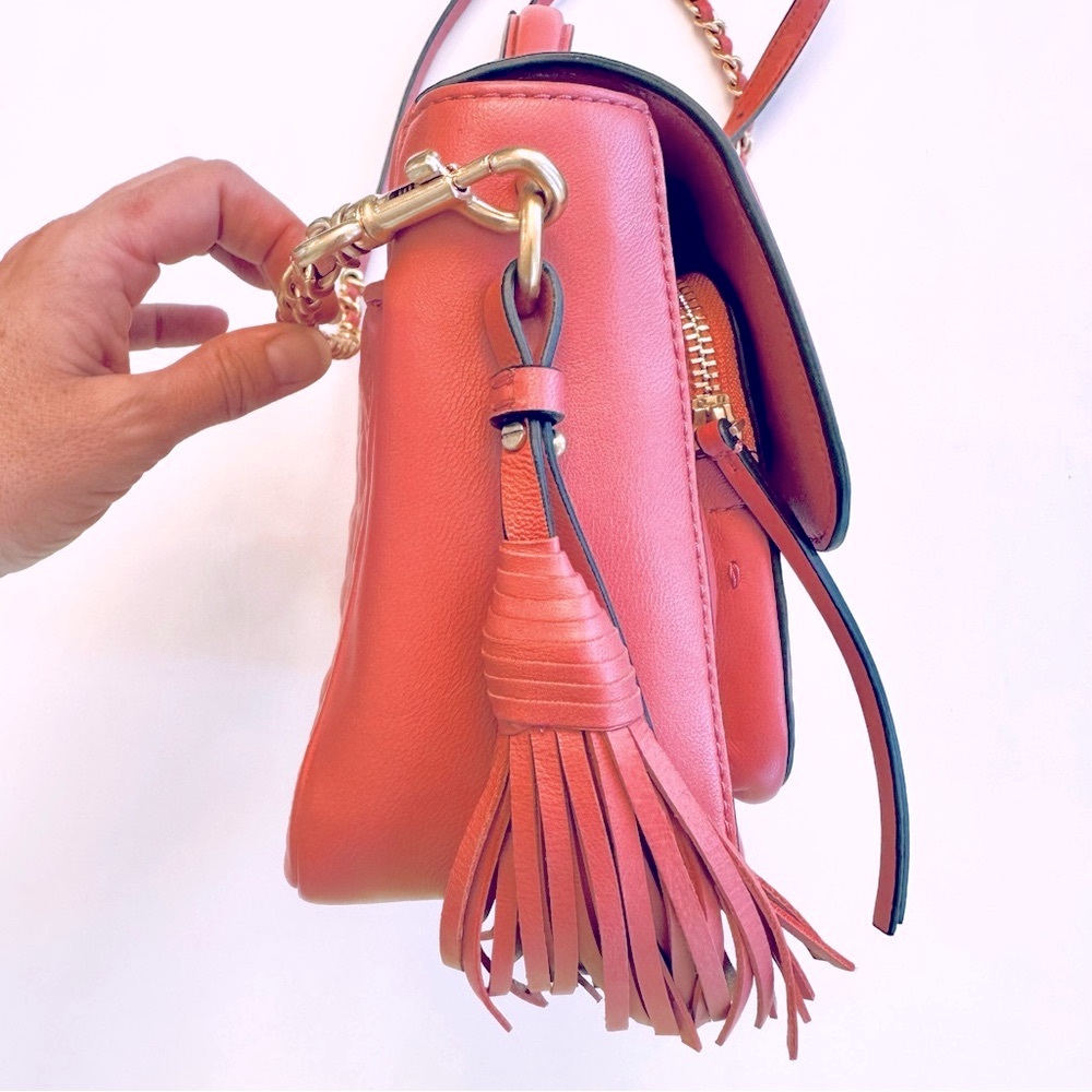Tory Burch Fleming small leather crossbody convertible spring Pink bag purse - Picture 5 of 14